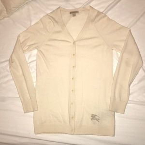 Cream Burberry Cashmere Cardigan